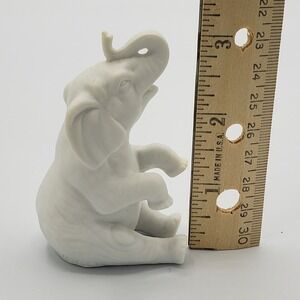 White Reco Porcelain Sitting‎ Elephant